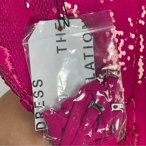 Dress the Population Andy Sequin Strapless Jumpsuit - Hot Pink - XS - Picture 9 of 12